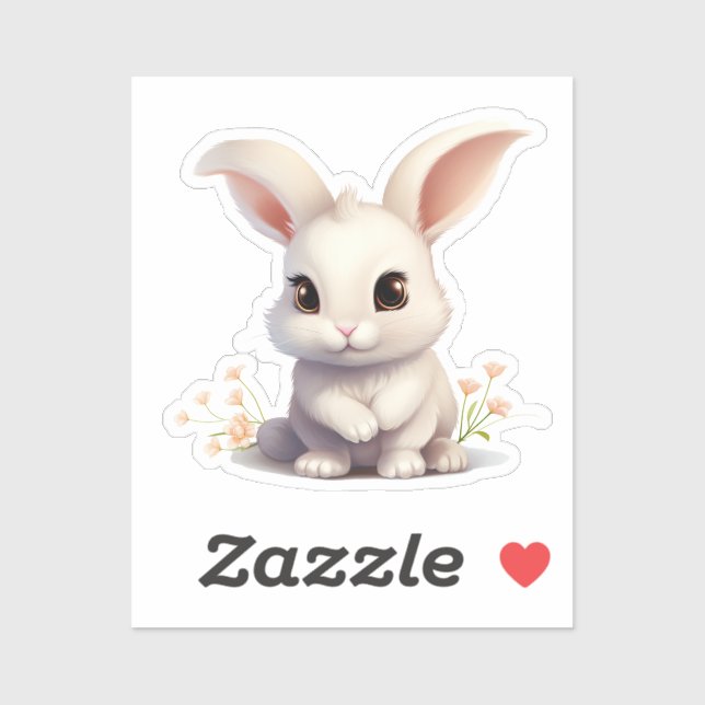 Sticker Illustration de lapin de dessin (Feuille)