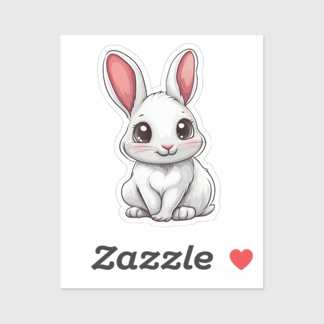 Sticker Illustration de lapin de dessin (Feuille)