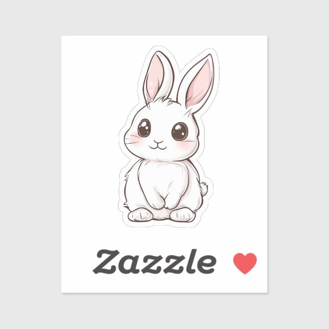 Sticker Illustration de lapin de dessin (Feuille)