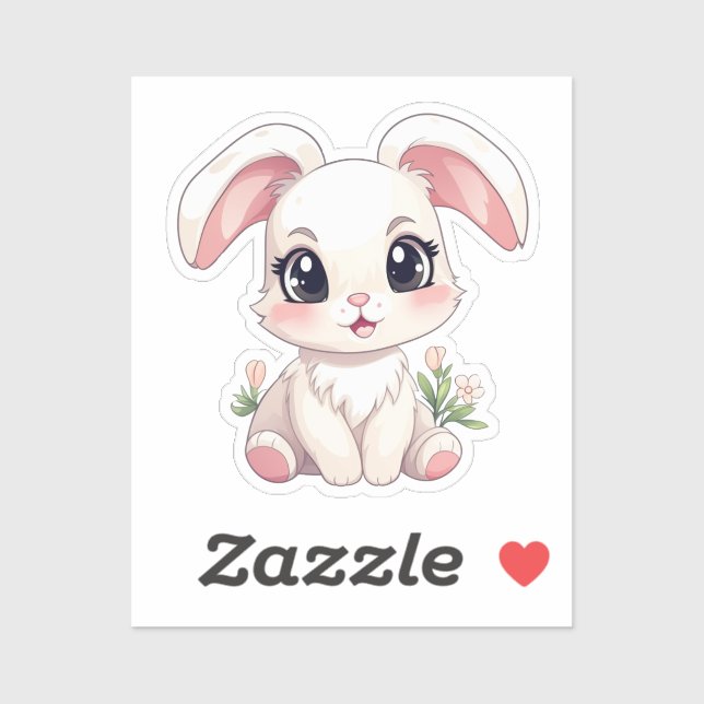 Sticker Illustration de lapin de dessin (Feuille)