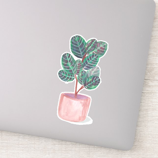 Sticker Illustration de l'aquarelle de la plante Plante Pe (Détail)
