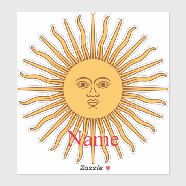 Sticker Illustration de l'art face soleil Thunder_Cove (Feuille)