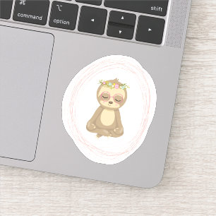 Sticker Illustration de l'art mignon Lotus Yoga