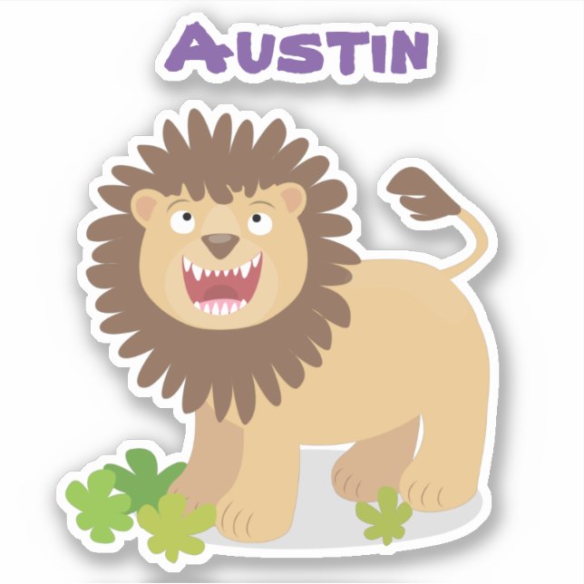 Sticker Illustration de l'effervescence de lions heureux (Devant)