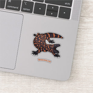 Sticker Illustration de lézard géant affamé