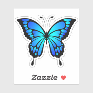 Sticker Illustration de l'insecte bleu papillon-20284