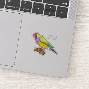 Sticker Illustration de l'oiseau de taille gouldienne