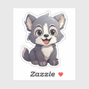 Sticker Illustration de loup de dessin