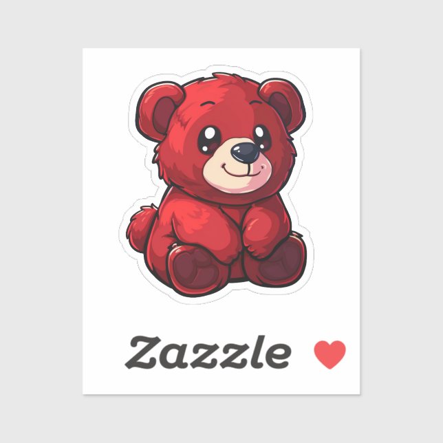 Sticker Illustration de l'ours de dessin (Feuille)