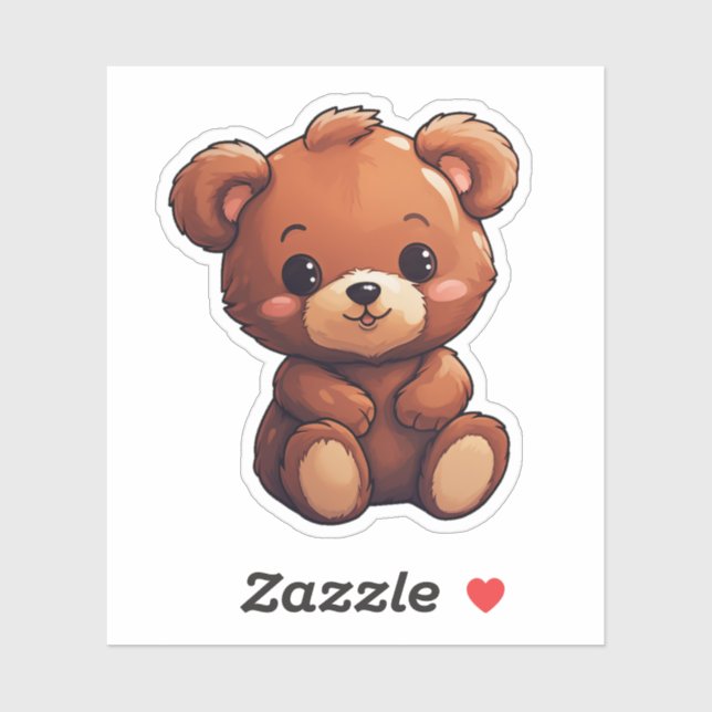 Sticker Illustration de l'ours de dessin (Feuille)