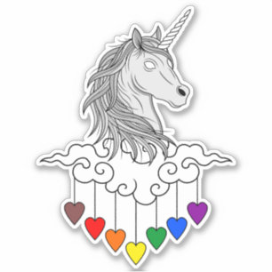 Sticker Illustration de l'Unicorne Majestic