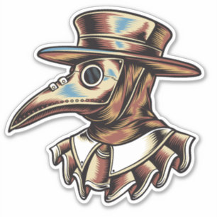 Sticker Illustration de médecin de la peste
