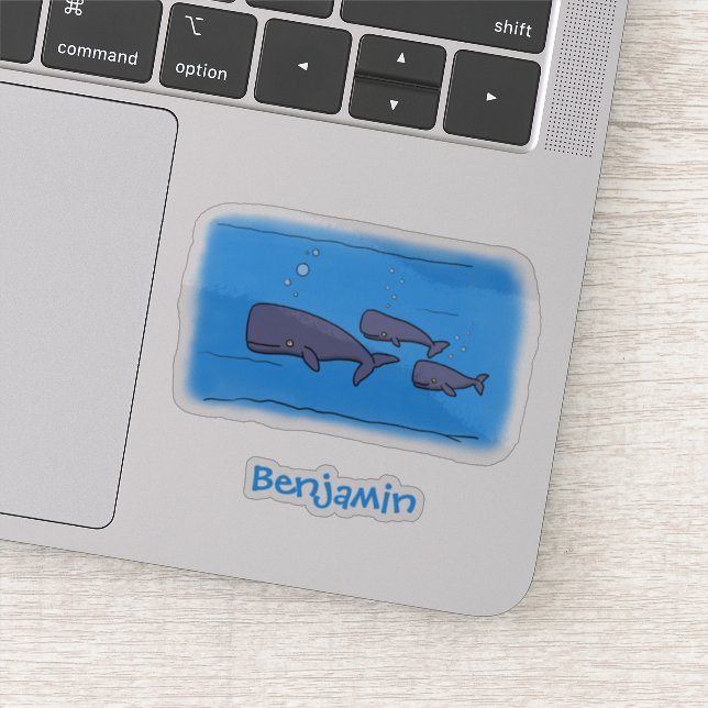 Sticker Illustration de mignonne migratrice de baleines à  (Détail)
