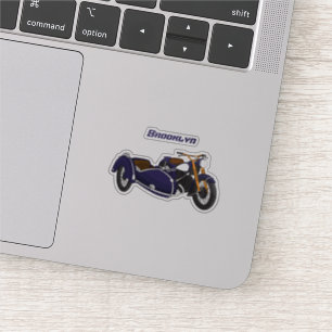 Sticker Illustration de moto pourpre Sidecar