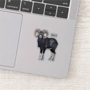 Sticker Illustration de mouflon, mouton