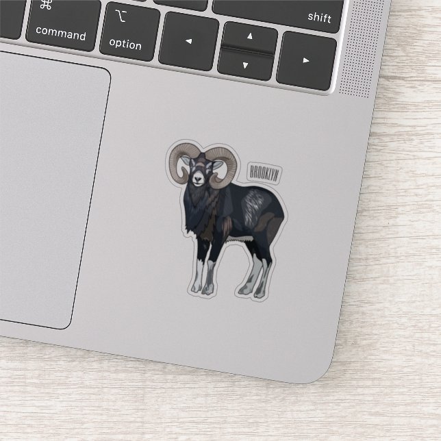 Sticker Illustration de mouflon, mouton (Détail)