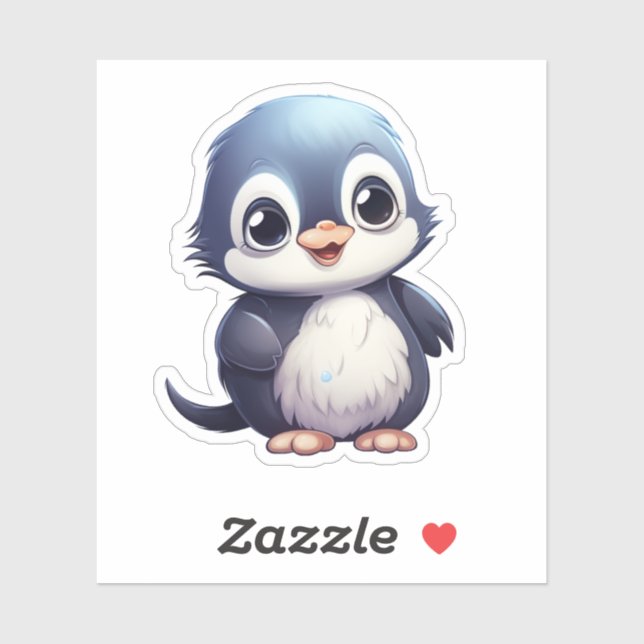 Sticker Illustration de pingouin de dessin (Feuille)