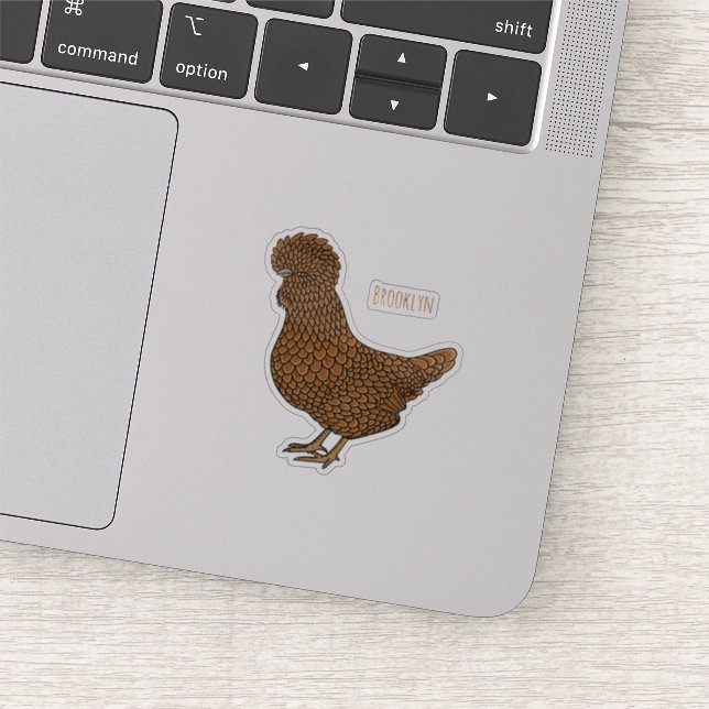 Sticker Illustration de poulet à la polis chamois (Détail)