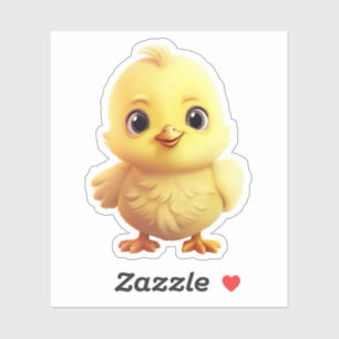 Sticker Illustration de poulet caricature