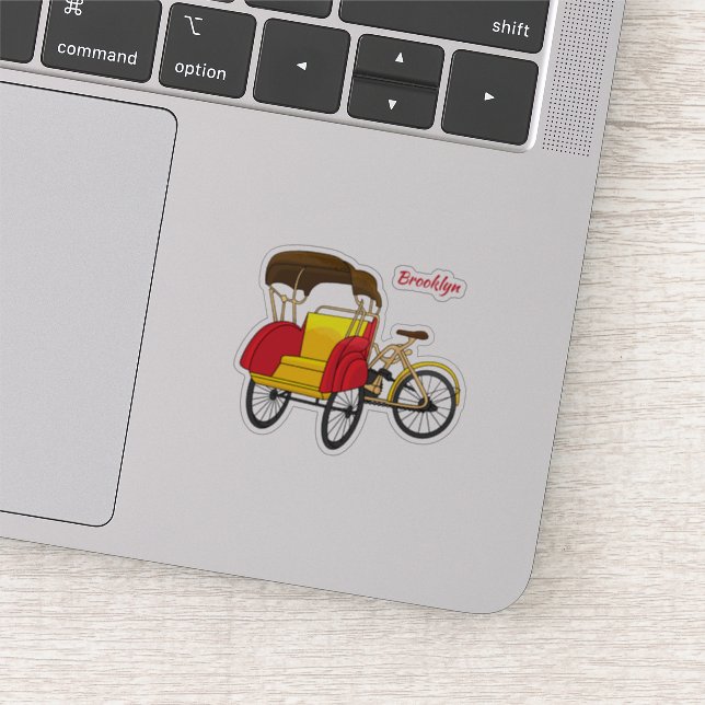 Sticker Illustration de pousse-pousse pédicab (Détail)