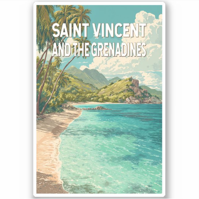 Sticker Illustration de Saint-Vincent-et-les-Grenadines (Devant)