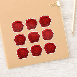 Sticker Illustration de sceau de cire rouge signée par l'a