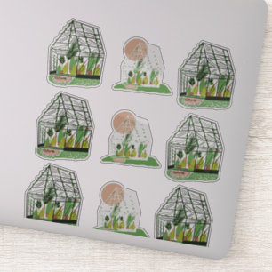 Sticker Illustration de serre à plantes mignonnes Set Auto