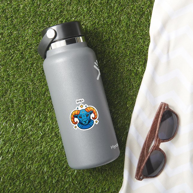 Sticker Illustration de signe du zodiaque Bélier dans un s (HydroFlask Insitu)