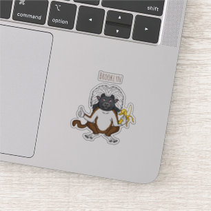 Sticker Illustration de singe Tamarin à tête de coton de s