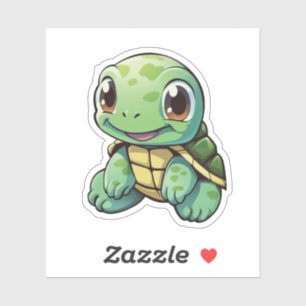 Sticker Illustration de tortue caricaturale