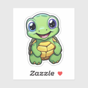 Sticker Illustration de tortue caricaturale