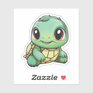 Sticker Illustration de tortue caricaturale