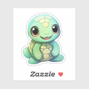 Sticker Illustration de tortue caricaturale