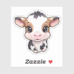 Sticker Illustration de vache caricaturale