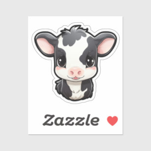 Sticker Illustration de vache caricaturale
