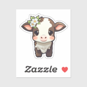 Sticker Illustration de vache caricaturale