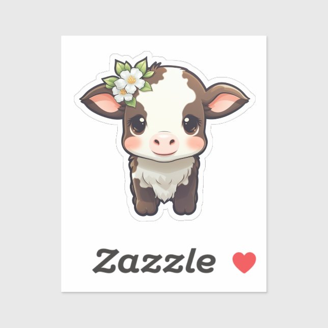 Sticker Illustration de vache caricaturale (Feuille)