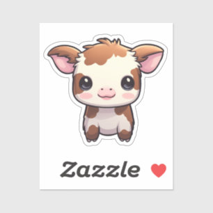 Sticker Illustration de vache caricaturale