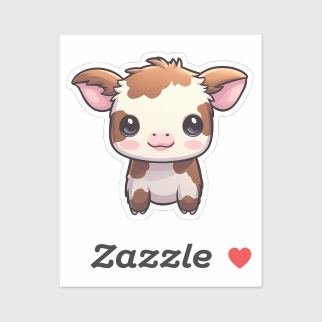 Sticker Illustration de vache caricaturale (Feuille)