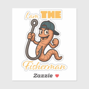 Sticker illustration de ver de pêche BD "Je suis le poisso