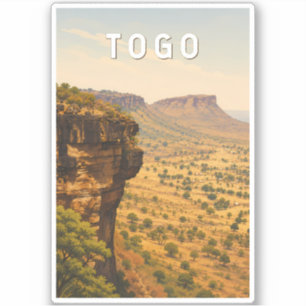 Sticker Illustration de voyage artistique vintage du Togo