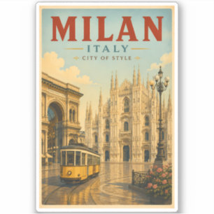 Sticker Illustration de voyage de la cathédrale de Milan I
