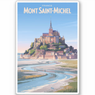 Sticker Illustration de voyage de style artistique vintage