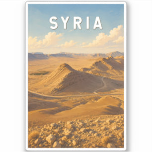 Sticker Illustration de voyage Syrie Art vintage