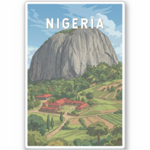 Sticker Illustration de voyage vintage du Nigeria