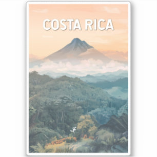 Sticker Illustration de voyage vintage sur le Costa Rica