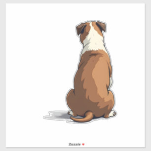 Sticker Illustration de vue arrière de Bulldog vintage Ama