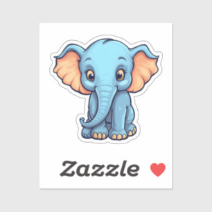 Sticker Illustration d'éléphant de dessin animé