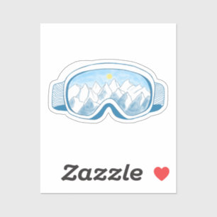 Sticker Illustration des lunettes de ski de montagne