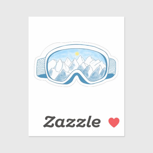 Sticker Illustration des lunettes de ski de montagne (Feuille)